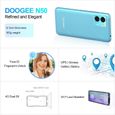 Smartphone Doogee N50 15GO+128GO Écran HD+ 6,52 Pouces octa-core Caméra 50MP Android 13 Telephone 4G 4200mAh GPS débloqué - Bleu-2