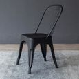JEOBEST® Lot de 4 Chaises Design Industriel-Chic Noir-2