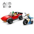 LEGO® City 60392 La Course-Poursuite de la Moto de Police, Jouet Voiture de Course et 2 Policiers-2