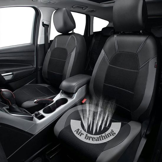 Lot De 2 Housses D'appui-tête En Tissu Noir Pour Renault Scénic, Mégane, Laguna - Neuf - Installation Facile