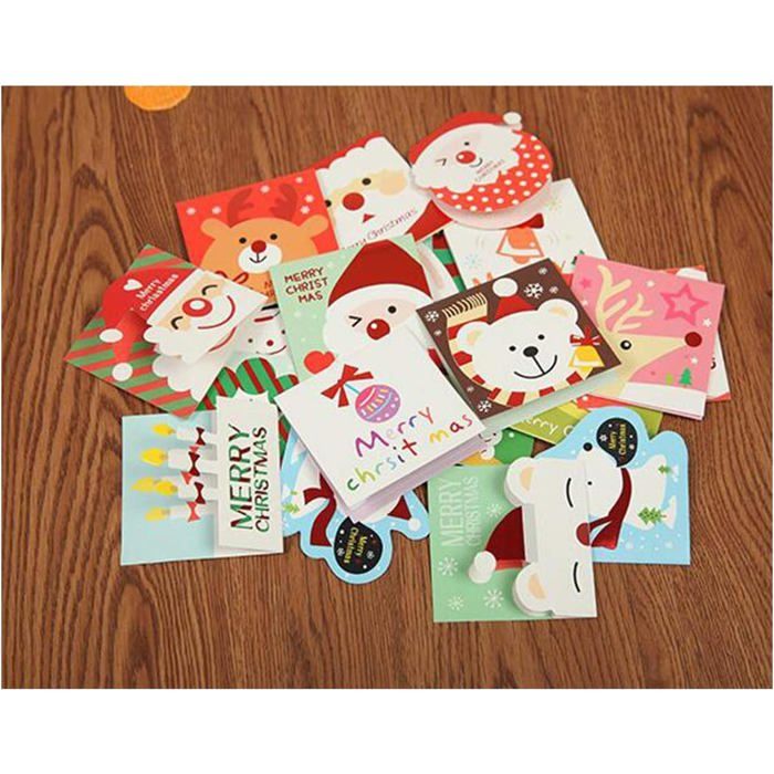 NOVAGO -Lot de 20 mini petites cartes de NOËL pliable, décoration Noel
