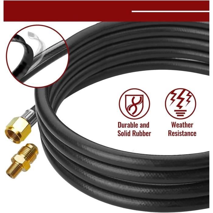 Régulateur De Propane Haute Pression 0-30 PSI Avec Manomètre - Tuyau 5 Pieds - Pour Cuisinière, Brûleur, Friteuse Extérieure