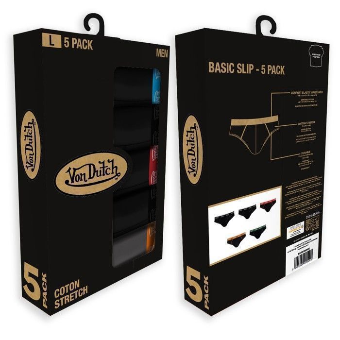 Lot de 5 slips homme coton Noir Cdiscount PrêtàPorter