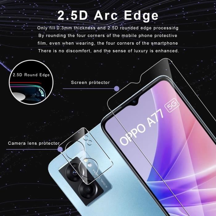 Pack Protection Oppo A77 5G / A57 : Coque Silicone Transparente + 2 Films écran - Neuf