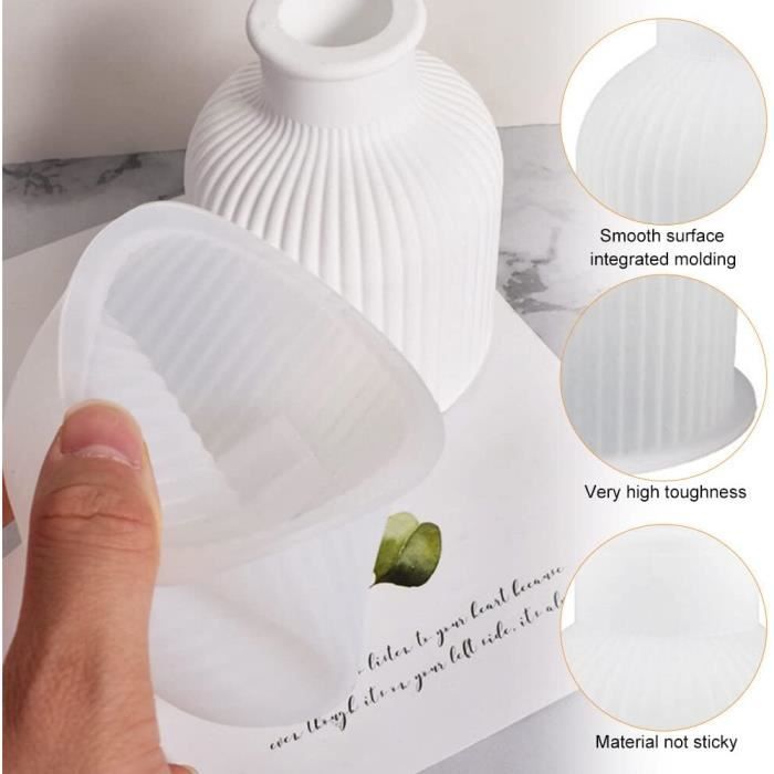 Lot De 2 Vases En Résine Époxy - Moule En Silicone - Pour La Fabrication De Vases, De Bouteilles