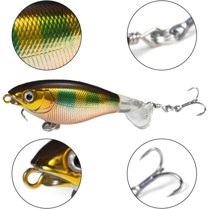 Lot De 5 Leurres En Saule Doré/argenté - Tailles 4#/6#/8#, Hameçons Triples - Pour Pêche En Mer, Rivière