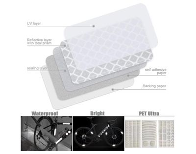 Lot De 42 Autocollants Réfléchissants, Vélo Nuit Réfléchissant Sécurité Décoration, Stickers Réfléchissants Pour La Visibilité Nuit - Maison