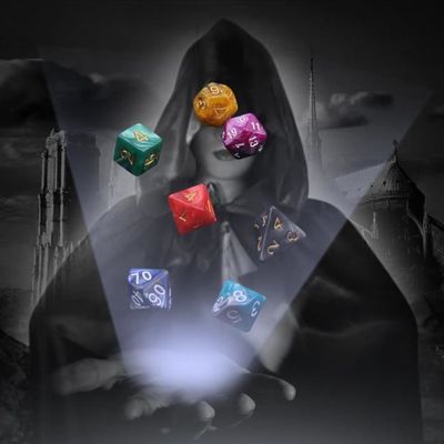 Hixava Lot de 49 dés polyédriques 7 couleurs pour jeux de société D20 D12 D10 D8 D6 D4