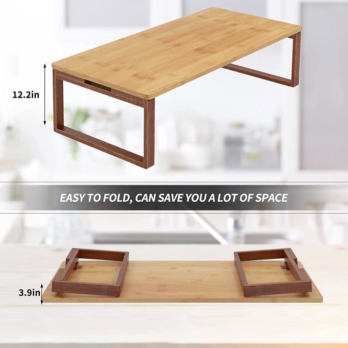 Table Basse Japonaise Rétro En Bois De Paulownia Brûlé - Pliable, 3 Tailles (60x30 Cm à 80x40 Cm) - Pour Cérémonie Du Thé, Salon Tatami - 7