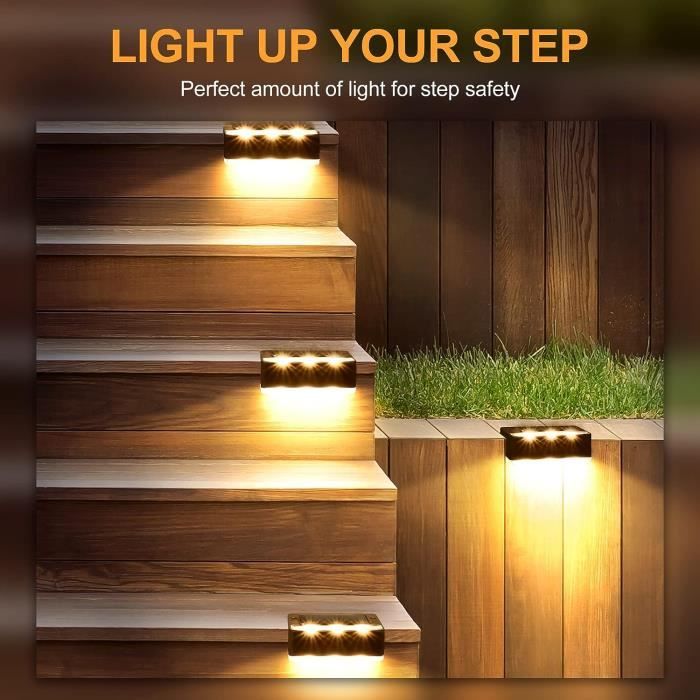 Acheter 8/10/12 LED lampe murale solaire extérieure étanche haut et bas  éclairage lumineux décoration de jardin lumières solaires escaliers clôture  lampe de lumière du soleil