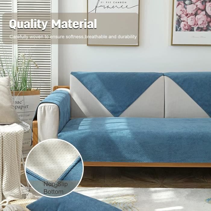 Housse De Canapé Antidérapante - Taille Unique 60x130cm - Douce Et Lavable - Revêtement Meuble - 7
