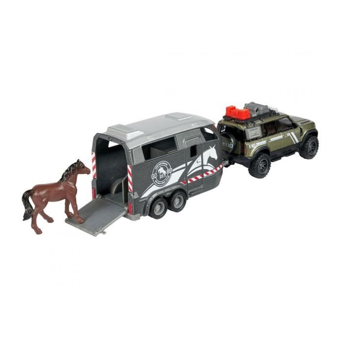 Remorque van chevaux majorette en metal vert porte blanche 1/36 - Modélisme