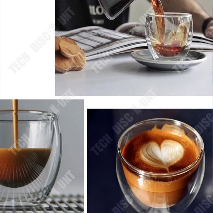 Coffret de 6 Tasse à café-Expresso-Espresso en Verre , Set-Tasses à café  Double paroi, Tasse Expresso Originale - 80ml. - Cdiscount Maison