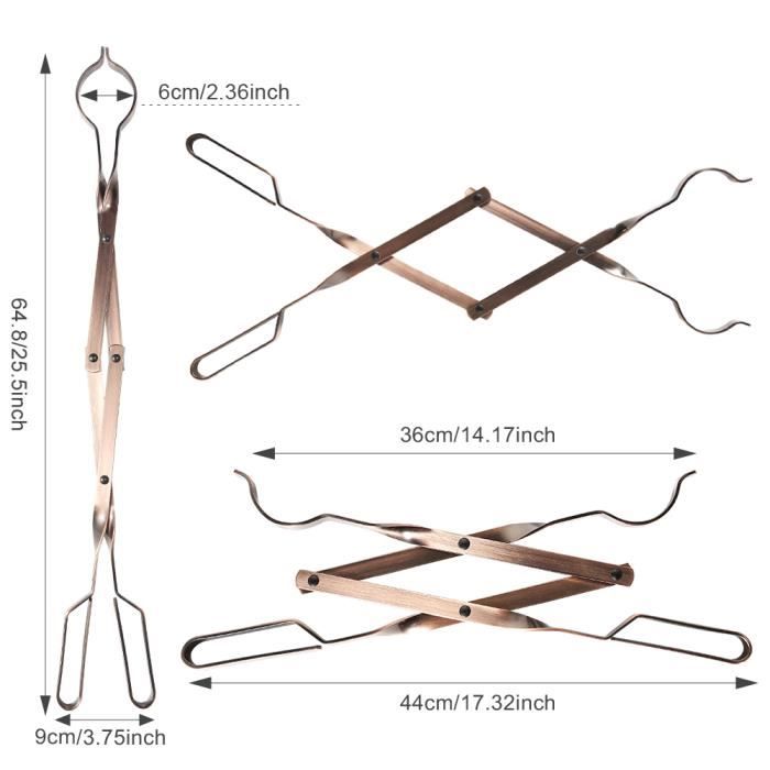 Outdoor Pince à Cheminée Feu De Camp, Pinces à Bois De Chauffage Robustes, Pince