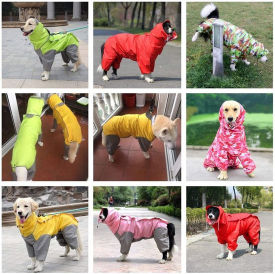 Manteau Imperméable Pour Chien Avec Capuche - Veste De Pluie Légère Et Respirante Pour Grands Chiens - Jaune, Taille 26