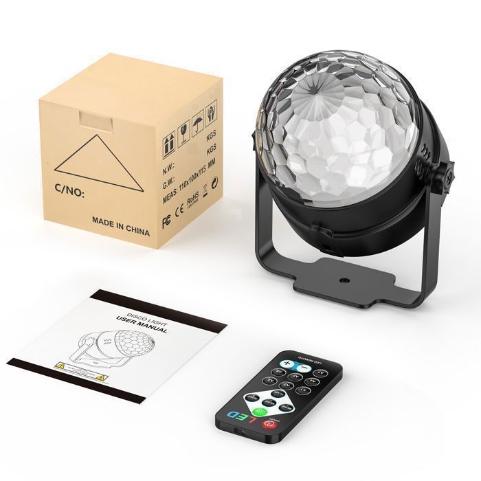 Boule Disco Led 16 Couleurs, AlfaView Lumiere Disco Éclairage de Discothèque Lampe de Scène Lumiere avec Bluetooth Télécommande et Câble USB Boule de Lumiere Disco pour Fête Noël Bar DJ Boule Disco Led 16 Couleurs, AlfaView Lumiere Disco Éclairage de Discothèque Lampe de Scène Lumiere avec Bluetooth Télécommande et Câble USB Boule de Lumiere Disco pour Fête Noël Bar DJ