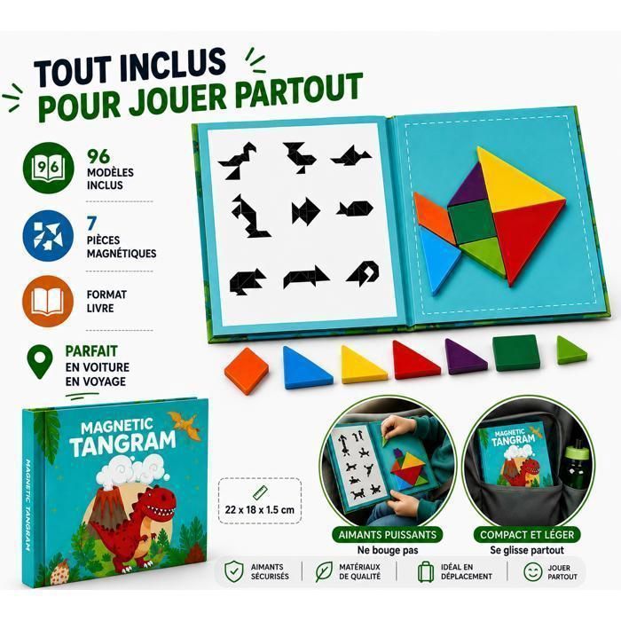 Puzzle magnétique pour enfants de 3 à 6 ans,jouets d'éducation précoce
