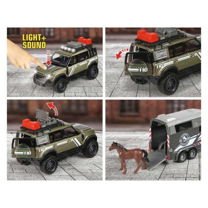 Majorette Land Rover Remorque cheval 25cm Sons et Lumieres Des 3 ans Cdiscount Jeux Jouets
