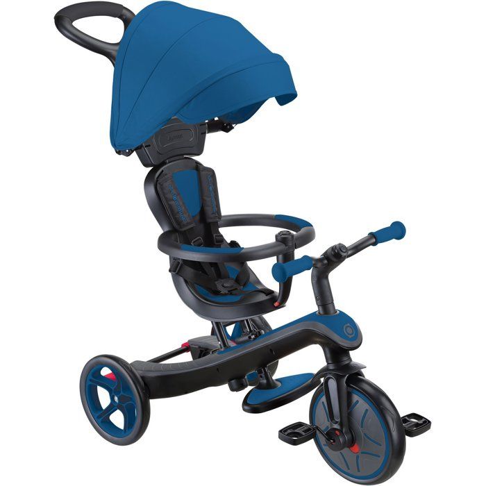 Globber EXPLORER TRIKE 4 En 1 – Tricycle Évolutif De 10 Mois à 5 Ans, Draisienne, Guidon Réglable, Sécurité 5 Points, Roues EVA