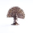 Rare colection animaux :  paon sculpture miniature en métal vieux bronze  objet insolite de décoration fabriqué en France.-0