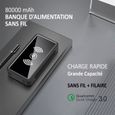 Batterie Externe Solaire Sans Fil HD4K 80000mAh – 4 Ports USB – Pour Extérieur