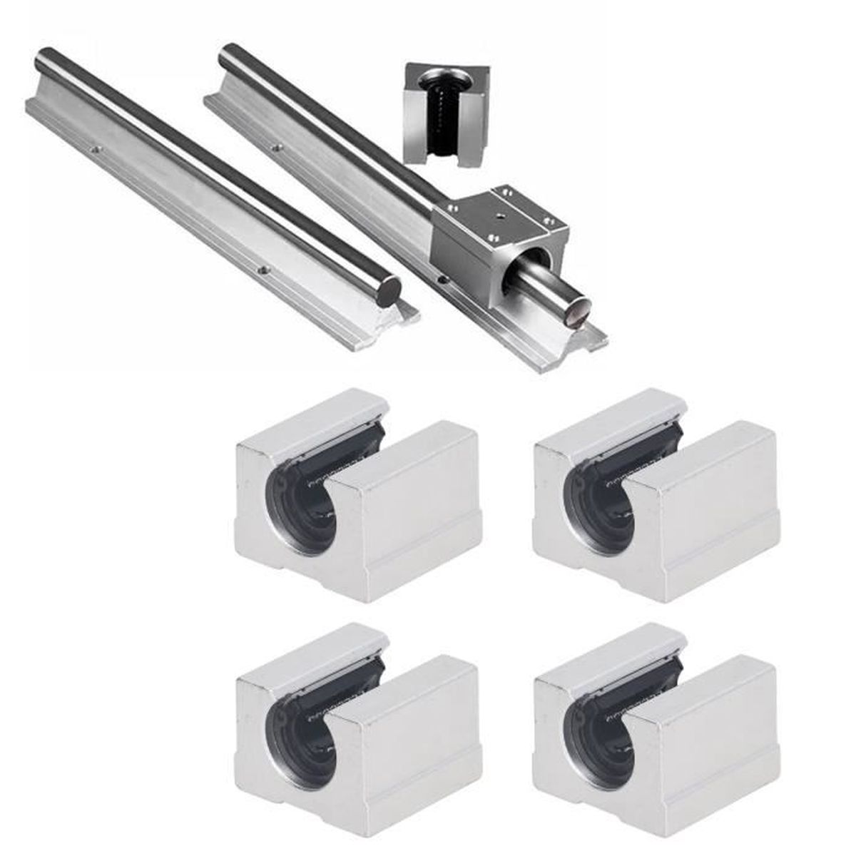 Bloc Coulissant Linéaire SC20UU 20mm - 2 Pièces Pour CNC, Machines De Précision - Alliage Aluminium