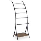 IDIMEX Porte-serviettes sur pied EDY avec 5 niveaux de différentes hauteurs en métal noir et 1 étagère portant pour salle de bain