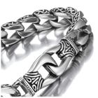 AUCUNE Urban-Jewelry Bracelet maille pour homme en acier Inoxydable Argenté-noir 23 cm
