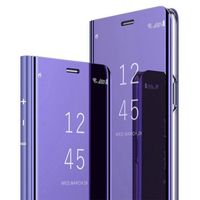 Coque iPhone 11, Miroir Smart Clear View Mince Cuir avec Support Anti-Rayures pour iPhone 11 (6.1"), Violet
