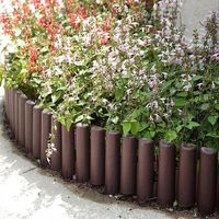 NAIZY bordure de pelouse bordure de lit en plastique, palissade de jardin brun (LxH) : 28 cm x 24 cm - 30 pièces, 8,4 m
