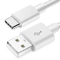 OCIODUAL Câble USB A vers Type C 7mm Blanc Mâle Chargeur Charge et Données Cordon 0.9m pour Samsung Galaxy S20 S10 A51 A31 A11