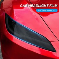 Film de protection pour phare avant de voiture - pour phares Tesla modèle 3 Y 2017–2023 - TPU noir fumé