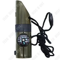 TD® Sifflet multifonctionnel extérieur sept-en-un sifflet de survie sifflet de sauvetage avec boussole thermomètre à lumière LED 7