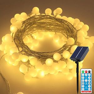 GUIRLANDE D'EXTÉRIEUR Guirlande Lumineuse Solaire d'extérieur 20m 200LED Guirlande Lumineuse avec 8 Modes + Minuterie + Télécommande Étanche Résis[m2811]