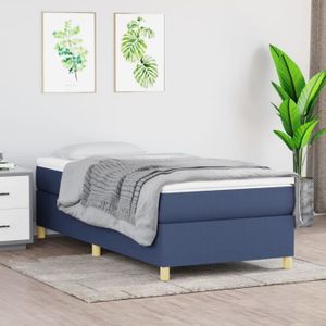 SOMMIER MAG Sommier à ressorts de lit Bleu 90x190 cm Tissu