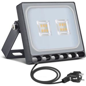 PROJECTEUR EXTÉRIEUR TJS-Papasbox Projecteur LED avec prise 10W Spot LE