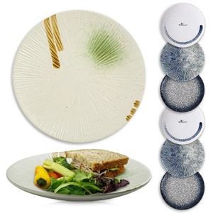 Assiette,Assiette en céramique nordique bleu étoilé, glaçure réactive,  plateau rond de service, assiette décorative - Type 10 - Cdiscount Maison