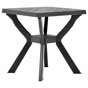 TABLE DE JARDIN  LeDivil  Table de bistro Anthracite 70x70x72 cm Plastique