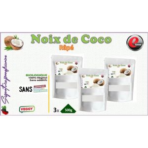 CACAHUÈTES FRUITS SECS Noix de coco râpé - sélection panafricaine - 3 x 5