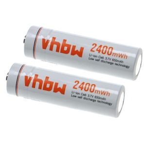 Vhbw Piles rechargeables AAA micro, 2 pièces - Batteries rechargeables  (280mAh, 1,5V, Li-ion)