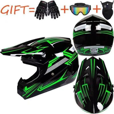 Casque de motocross adulte AProsp avec lunettes sans couverture complète - Casque adulte 1 paire de gants