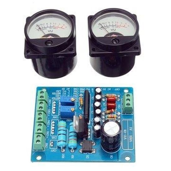 métal 652Ω Amplificateur de niveau Audio amplificateur de niveau Audio pour 12-15V / 300Ma panneau VU en plastique avec enregistrement de rétro-éclairage chaud de la carte de commande 