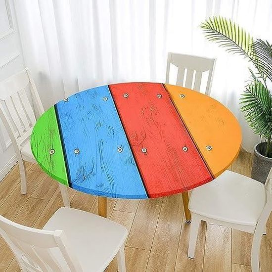 Nappe Ronde Transparente 110 Cm Avec élastique - PVC Imperméable, Résistante Aux Intempéries, Pour Jardin Et Mariage