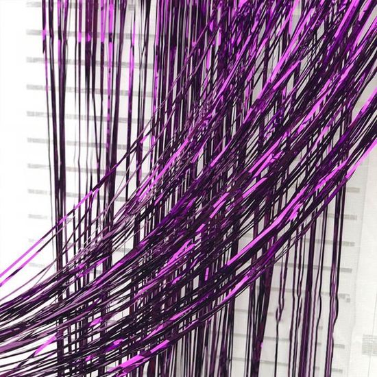 Lot de 2 rideaux à franges en aluminium noir pailleté - 1 x 2,5 m - Serpentins de fête - Décorations de fête pour anniversaire, remise de diplôme scolaire, enterrement de vie
