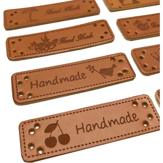 Lot De 30 étiquettes En Cuir PU Noir Pour Marquage - Idéales Pour Le Crochet, La Couture, Le Fait Main