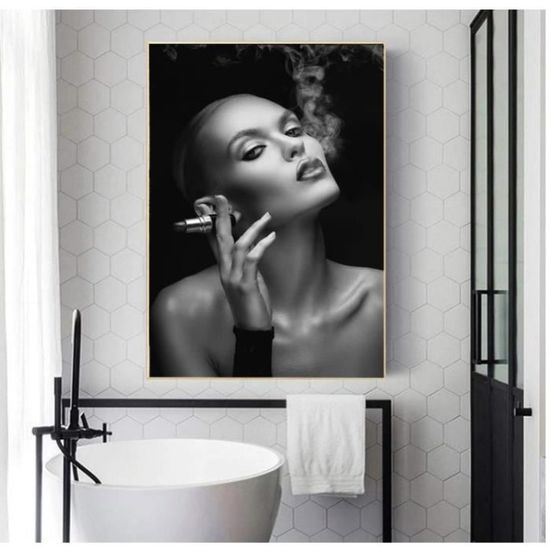 Carrelage salle de bain noir et blanc - duo intemporel très classe