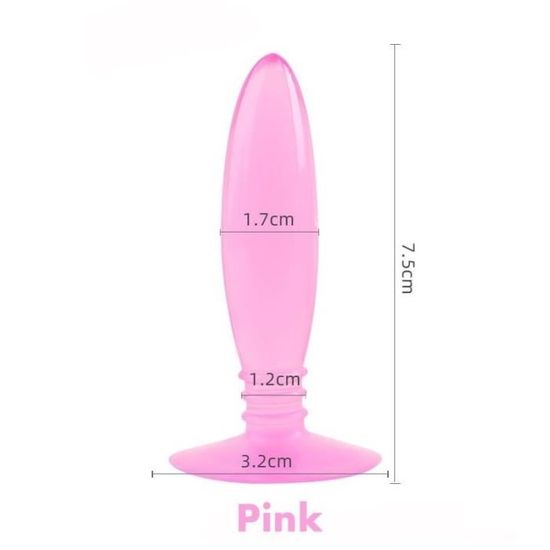Plug Anal Débutant En Silicone Rose Avec Ventouse - Sextoy BDSM, Stimulation