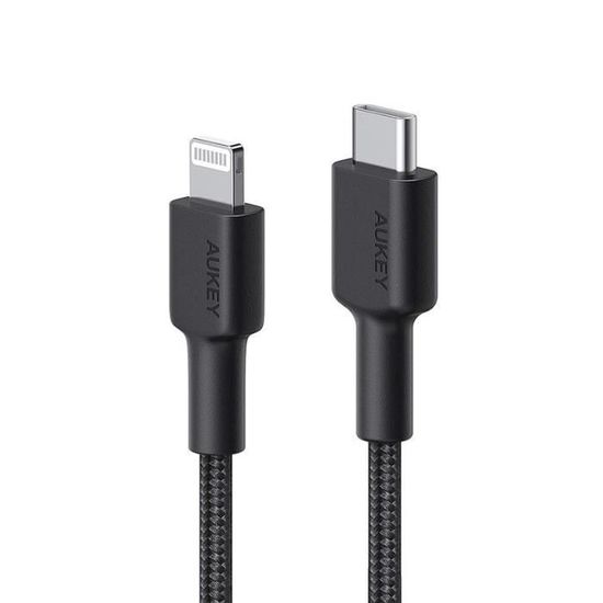 AUKEY Câble USB C vers Lightning,2M Certifié MFi Câble Lightning Charge Rapide Power Delivery Compatible avec iphone CB-CL03