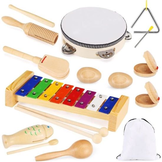 Baloveby Kit Jouet Instrument Musique Xylophone en Bois pour Enfants