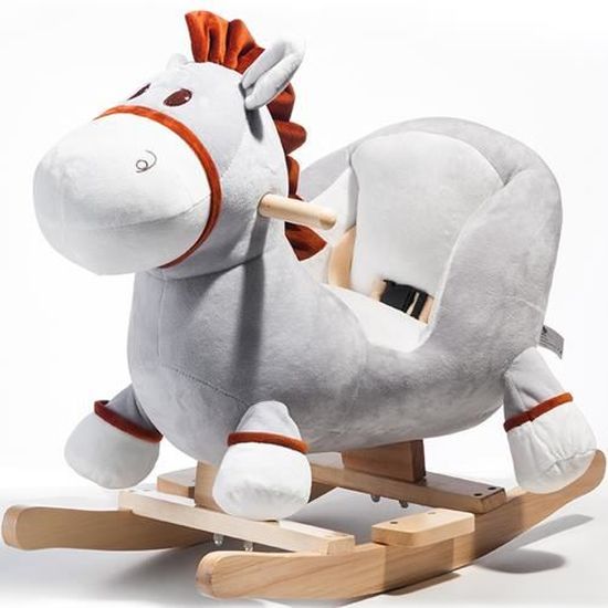 Cheval A Bascule Pour Bebe Enfant Jouet A Bascule En Bois Peuplier Coton Inclu Ceinture De Securite Jouet D Eveil Peluche A Bascule Cdiscount Jeux Jouets